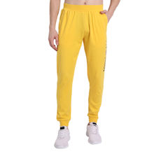 AM SWAN Premium Cotton Solid Joggers In Yellow