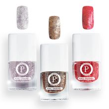 PERPAA Beauty Glitter Nail Polish Shine Collection - Set of 3