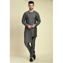 ONE MAN SHOW Men Solid Grey Kurta & Pant (Set of 2)