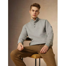 Dennis Lingo Full Sleeve Mock Collar Solid Relaxed Fit Men Sweatshirt