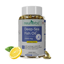 Neuherbs Deep Sea Fish Oil for Muscle, Joints, Heart and Cognitive Support with Lemon Flavour