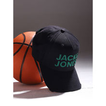 Jack & Jones Black Applique Logo Baseball Cap