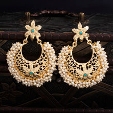 Sukkhi Floral Gold Plated Pearl Chandbali Earring For Women (SKR56849)