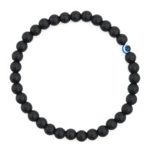 OOMPH Jewellery Black & Blue Goodluck Evil Eye Beads Adjustable Office-Wear Fashion Bracelet