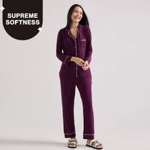 Nykd by Nykaa Modal Button Down Pajama Set 2 - Purple NYS001