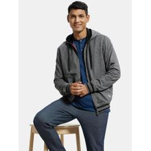 Jockey UM05 Men Super Combed Cotton French Terry Hoodie Jacket - Black Grindle