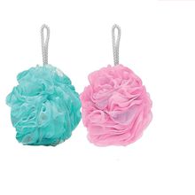 Bronson Professional 2 Pc Loofah For Body Scrubbing Round Bath Sponge (Color May Vary)