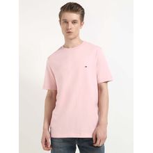Tommy Hilfiger Mens Pink Solid T-Shirt
