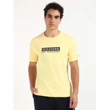 Tommy Hilfiger Mens Yellow Typography T-Shirt