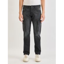 Antony Morato Mens Black Washed Mid Rise Comfort Tapered Fit Jeans