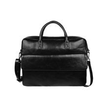 The House Of Ganges Men Black 15 Inch Vegan Leather Laptop Bag with Detachable Strap (L)