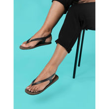 Paaduks Omi Thong-Strap Cork Waterproof Black Sandals