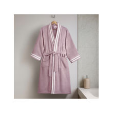 SPACES Purple Airsoft Cotton 300 Gsm Dobby Plain Bath Robe