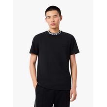 Lacoste Jacquard Branded Pique T-Shirt- Black