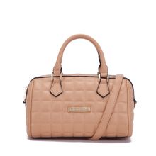 Giordano Women Leather Sling Bag With Zipper & Adjustable Strap - Beige