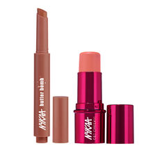 Nykaa Cosmetics Everyday Blush & Balm Combo - Pigmented Blush Stick & Peptide Lip Balm