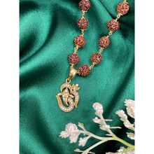 Digital Dress Room Om/Lord Ganesha Mens Rudraksha Mala Necklace