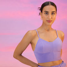 RSVP by Nykaa Fashion Lilac Solid V Neck Bralette Crop Top
