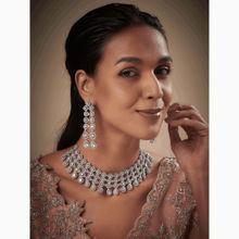 PRIHAN LUXURY White Splendid Charm Diamond Jewellery Set