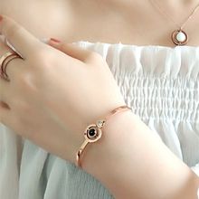 Yellow Chimes Women Rose Gold-Plated Crystal Cuff Bracelet