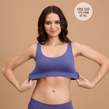 Nykd By Nykaa Barely There Slip-On Lounge Bra with Removable Cookies for Nipple Concealment-NYB378-D.Purple