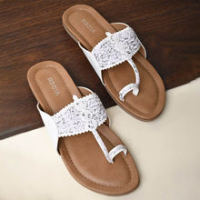 ROCIA White Women Kolhapuri Flats