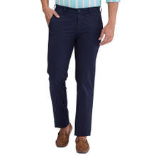ColorPlus Slim Fit Solid Dark Blue Casual Trouser