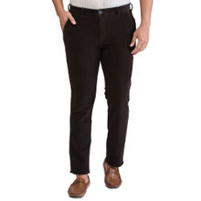 Raymond Slim Fit Solid Dark Brown Casual Trouser
