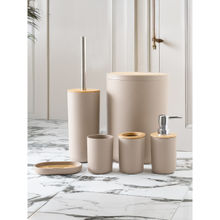 UMAI 6Pc Bathroom Accessories Set with Lid Warm Beige