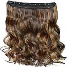 Bronson Professional Hair Extension & Wigs Wavy Curly 24 Inch Clip-In - Gold Brown Highlight No 27B/2