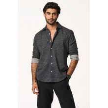 TERRA LUNA Cristo Full Sleeves Charcoal Shirt