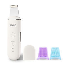 Agaro Ultrasonic Facial Skin Scrubber For Face Cleansing, Blackheads, 4 Modes, Rechargeable, White