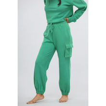 NeceSera Green Bee Terry Jogger Pants With Patch Pocket