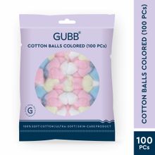 GUBB Coloured Cotton Balls For Face Cleansing & Makeup Removal 100 Pieces