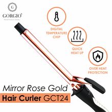 Gorgio Professional Premium Rose Gold Hair Curling Tong wand GCT 24