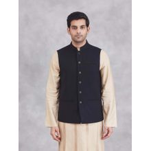 Fabindia Black Wool Nehru Jacket