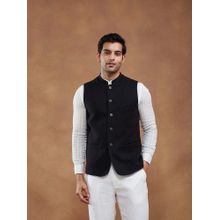 Fabindia Black Wool Nehru Jacket