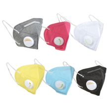 Fabula Pack of 6 KN95 Anti-Pollution Reusable 5 Layer Mask (White,Black,Blue,Grey,Yellow, Pink)