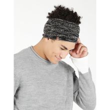 Bharatasya Heathered Knit Woolen Headband Earwarmer Black
