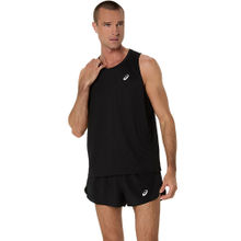 ASICS Mens Performance Black Silver Singlet Tank