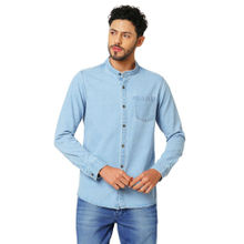 Bombay High Mens Band Collar Denim Shirt