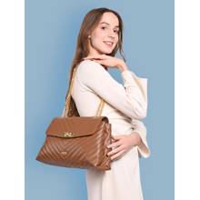 Lavie Women's Veden Flap Satchel Handbag (Tan) (L)