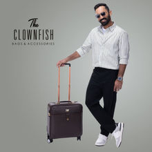 The Clownfish Unisex Faux Black Leather Luggage Suitcase