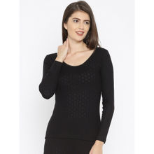 Kanvin Black Patterned Thermal Top Black