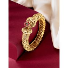Peora Gold Plated Thick Openable Kadaa Bangle Traditional Gokhru Jewellery
