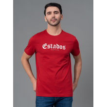 Red Tape Red Cotton Round Neck Mens Half Sleeve T-Shirt