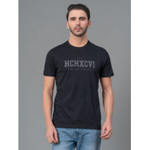 Red Tape Black Cotton Round Neck Mens Half Sleeve T-Shirt