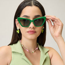 MIXT by Nykaa Fashion Green Cat Eye Acrylic Sunglasses