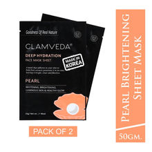 Glamveda Pearl Whitening Korean Sheet Mask - Pack Of 2