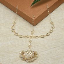 Zaveri Pearls Gold Tone Kundan and Pearls Bridal Mathapatti Style Maangtikka-ZPFK12192
